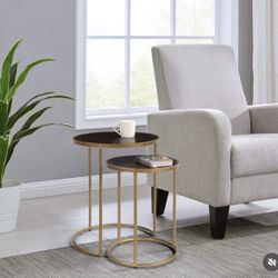 Gold Leah Nesting End Table 2 Piece