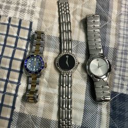 3 Watches . Invicta, Movado, Movado They Need Polishing All Three For $120
