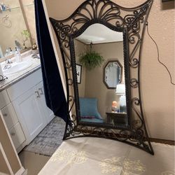 Mid-Century Wrought Iron Wall Mirror