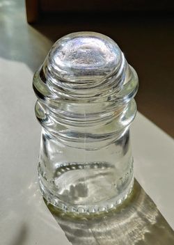 Vintage Clear Hemingray - 9 GLASS INSULATOR 1-52 VG