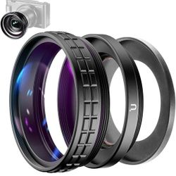ULANZI Creative ZV-1 Wide Angle/Macro Additional Lens 52mm Diameter Compatible with Sony ZV-1 Camera, 2 in 1 Extra Lens Attachment with Strong Adhesiv