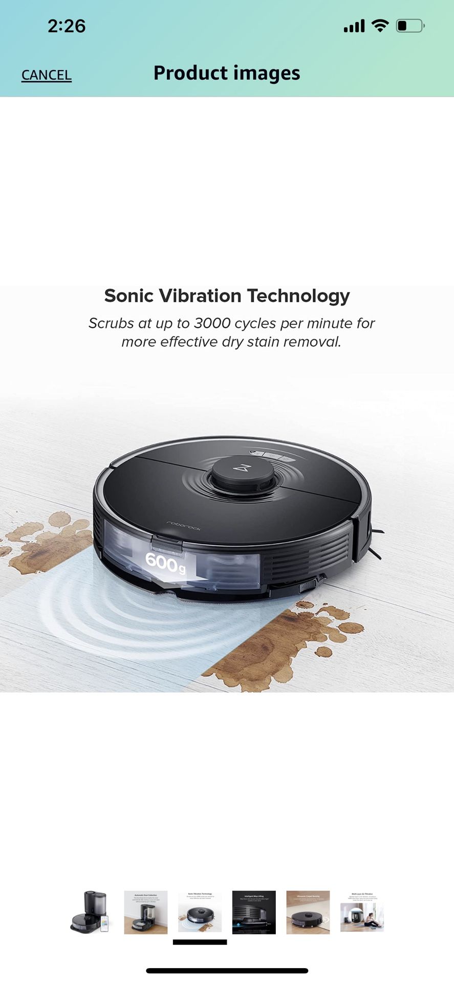 Roborock S7+ Robot Vacuum and Sonic Mop with Auto-Empty Dock, Stores up to 60-Days of Dust, Auto Lifting Mop, Ultrasonic Carpet Detection, 2500Pa Suct