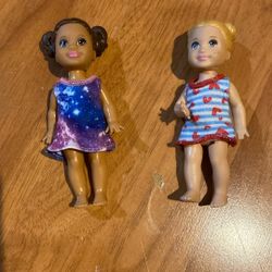 Two Barbie Set Toddler Dolls
