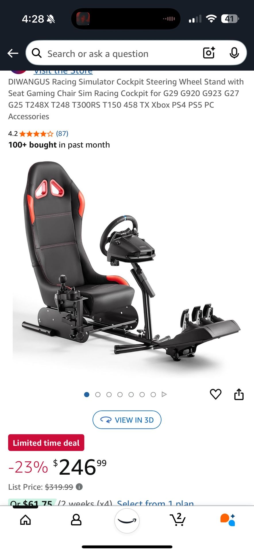 Logitech Racing Wheel And Seat With Shifter