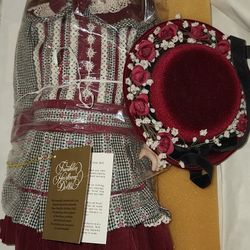 RARE NEW Deluxe Coca-Cola "Eleanor" Franklin Heirloom Doll Set –with Coca-Cola Cola Glass Set