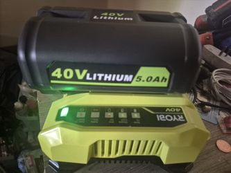 40Volt 6500mAh Replacement Ryobi 40V Battery and Charger Kit Ryobi 40V Charger, 40Volt Lithium Batter