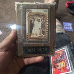 Babe Ruth And Magic Johnson Plaque With Card.
