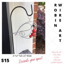 New Robin Wire Art Ornament Or Sun Catcher