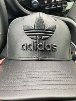 Adidas snap back faux leather hat