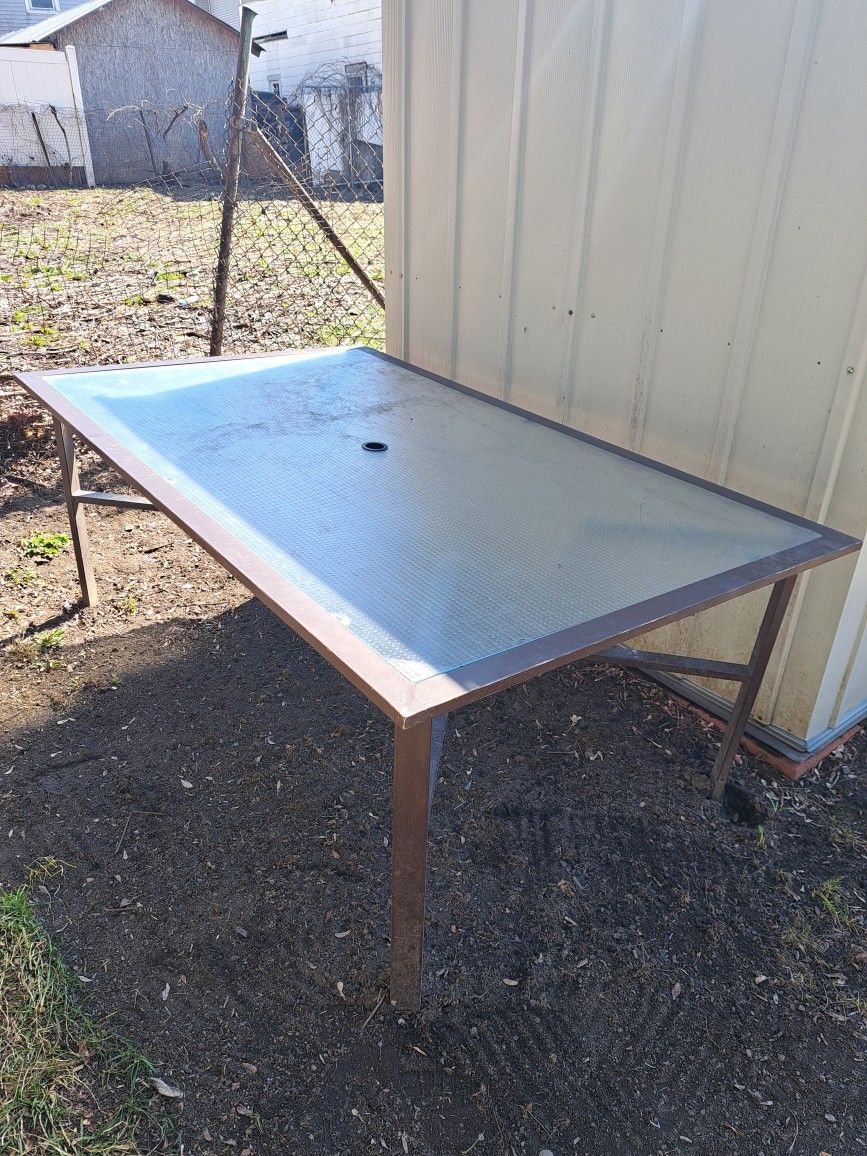 Metal & Glass Patio Table