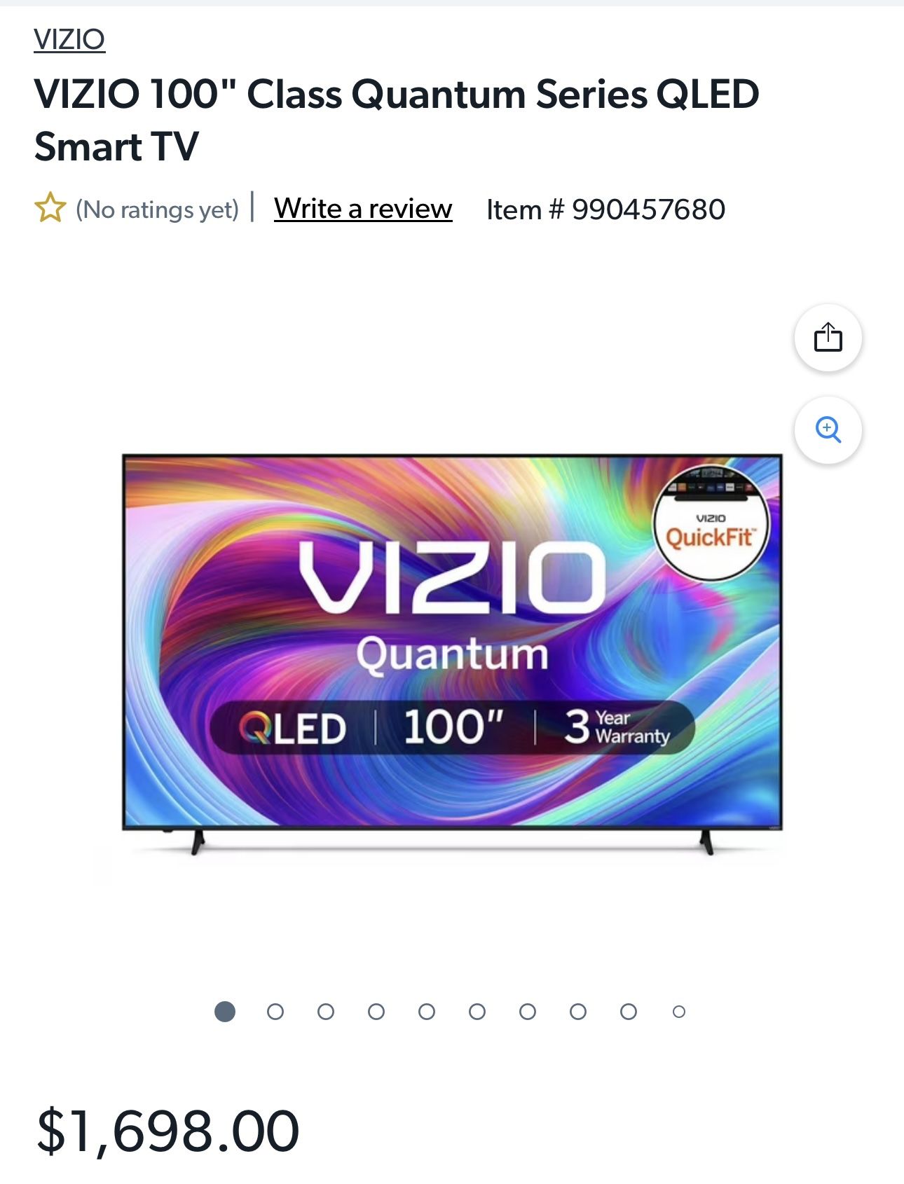 Vizio 100” Quantum 4K QLED Smart TV