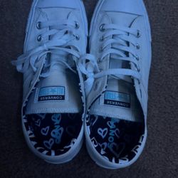 White Converse low top trainers
