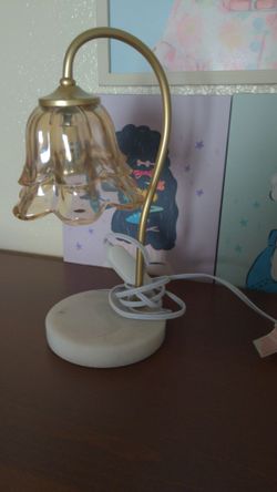 Vintage-Style Table Lamp with Glass Shade