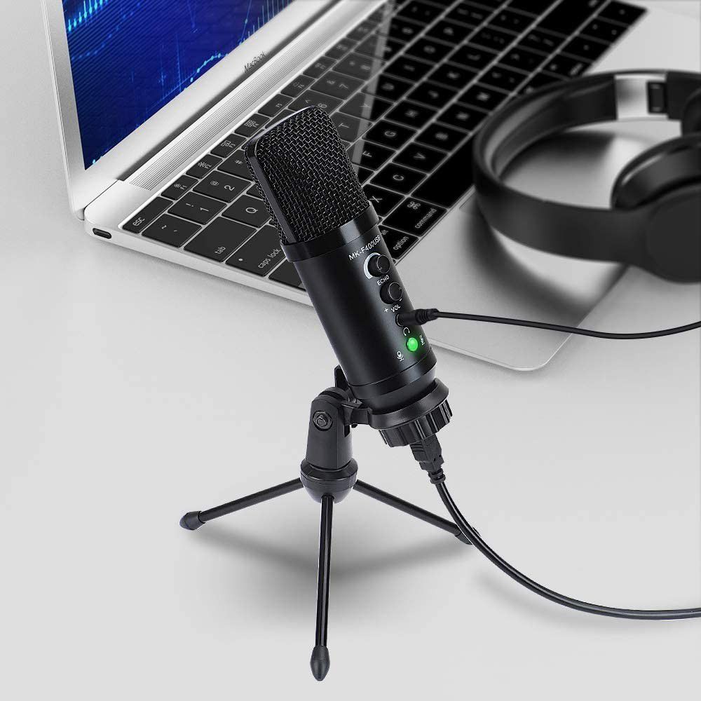 USB Microphone for Computer USB Condenser Microphone for Skype, Recordings for YouTube And More (Windows/Mac)