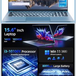 SGIN Laptop 15.6 Inch 16GB RAM 1024GB SSD, Win 11, Laptops Computer with Core I3, Portable Notebook, 7000mAh, WiFi 6, 180° Open Angle, 7000mAh, for Bu