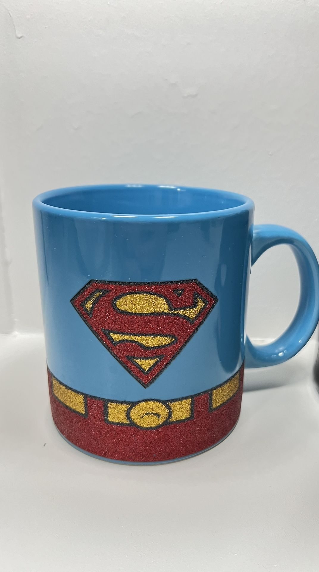 DC Comics Superman Coffee Mug Glitter Mug Suit 20 oz. Excellent Used Condition