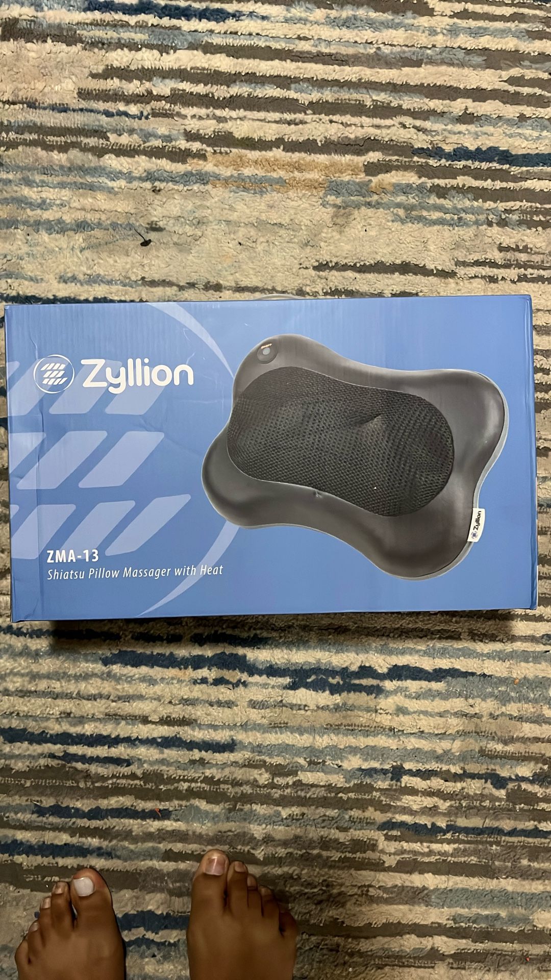 Zyllion Shiatsu Back and Neck Massager with Heat - 3D Electric Kneading Deep Tissue Massage Pillow for Muscle Pain Relief, Black, ZMA-13