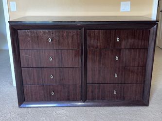 Large Solid Wood 8-Drawer Dresser – Dark Cherry / Mahogany Finish
