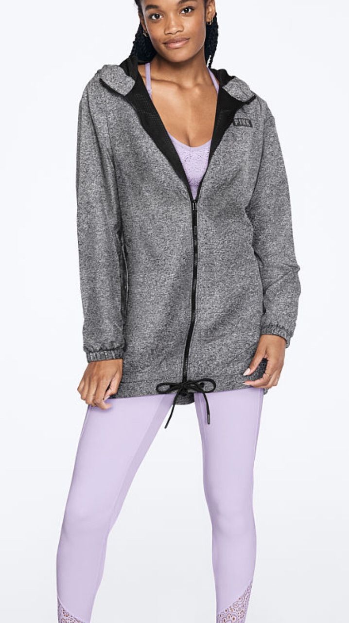 New Victoria’s Secret Pink jacket anorak wind breaker rain jacket hoodie M/ L/XL MSRP$89