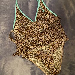 Victoria Secret Leopard w blue neon bikini set