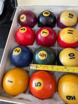 Vintage full-size billiard balls