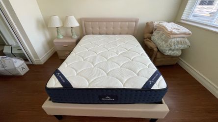 Queen size bed and mattress