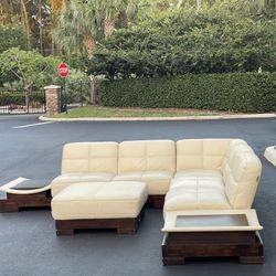 🛋️ Sectional Couch/Sofa - Beige - Genuine Leather - Delivery Available 🚛