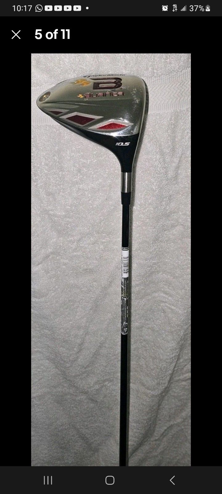 Taylor Made Burner 10.5 Driver 49/flex5/mid Tip Golf Club