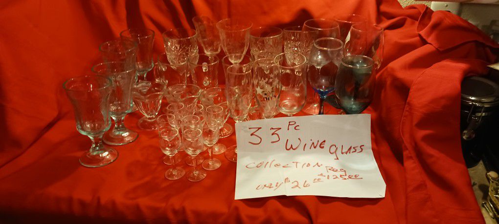 33pc Wine Glass Collection