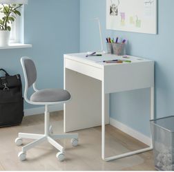 IKEA Desk Chair – Adjustable Rolling Chair – White/Gray – Like New (2 Available)