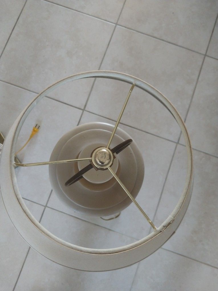 Twin Cream Stone Aceented Table Lamps  & Ceiling fans