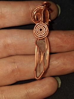 Clear quartz crystal pendant handmade