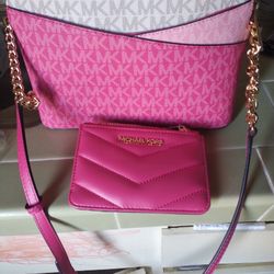 Brand New Pink Michael Kors With Small Pink Wallet