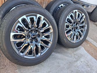 2025 OEM ORIGINAL TAKEOFFS GMC YUKON DENALI 22 INCH HAVE TPMS SENSORS TIRES BRIDGESTONE ALENZA 95 % DOT 4924 $ 2100 FIRM.