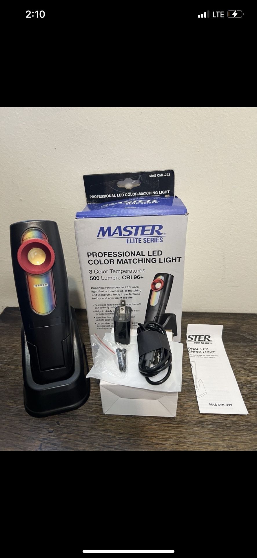Master Elite LED Color Matching Light 500 Lumen Exact Paint Color Match USED