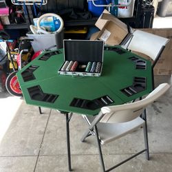 8 Person Poker Table Top & Poker Chips 