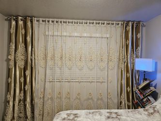 Luxury beaded tulle and curtain set