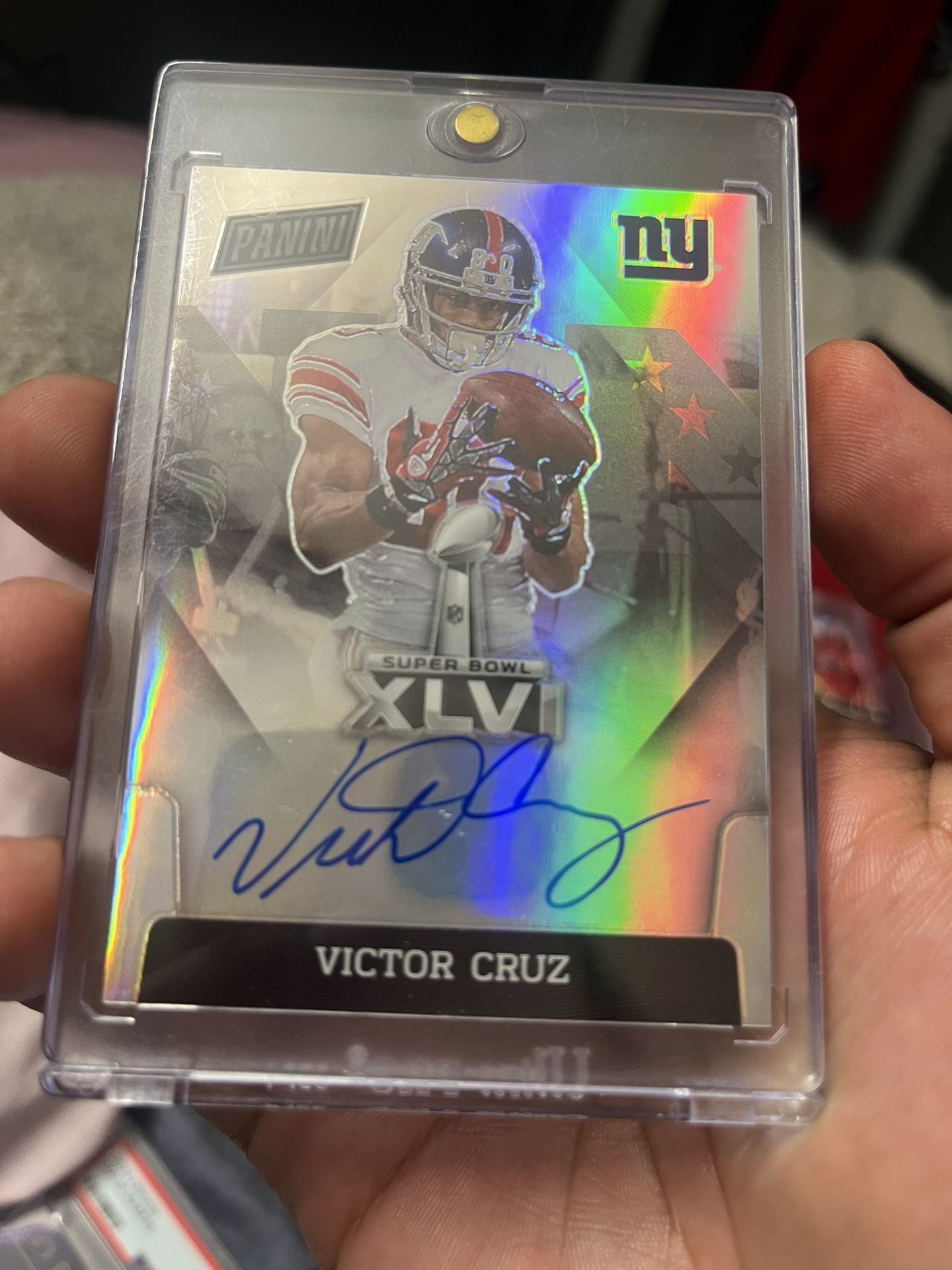 Victor Cruz 2022 Panini Super Bowl Auto On Card New York Giants