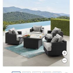 Sirio Niko 5-piece Outdoor Patio Fire Chat Set