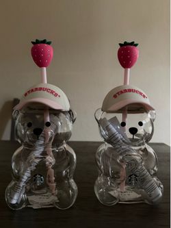 Starbucks strawberry bearista cups