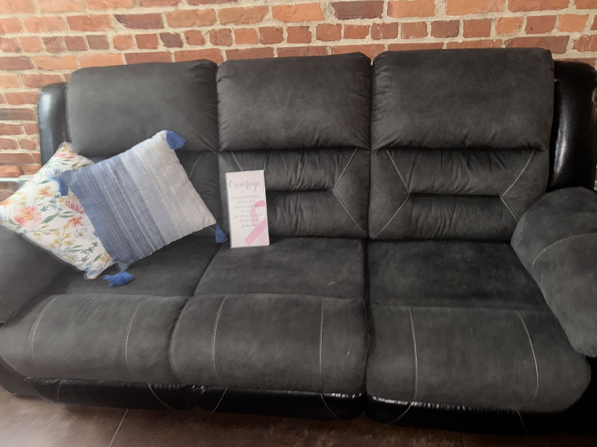 Grey Reclining Couch 