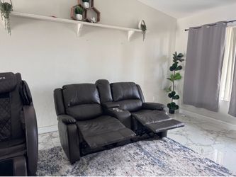Manual faux recliners couch sofa sillones