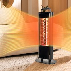 EAST OAK 1200W Electric Heater, Under Table Electric Heater with Double-Sided Design Silent Heating, IP65 Waterproof Portable Patio Heat with Handle a