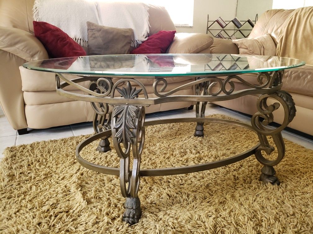 Matching coffee and end glass tables