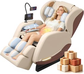2208f 2026 Massage Chair Full Body, Zero Gravity Massage Chair Recliner with 14 Fixed Rollers, 8 Airbags, Foot Massage, Lumbar Heating, Touch Screen, 