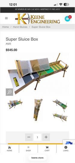 Sluice box for gold