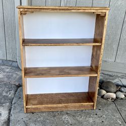 Rustic Handmade Solid Wood Bookshelf Adjustable Shelves