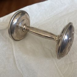 VINTAGE LUNT STERLING SILVER BABY RATTLE 