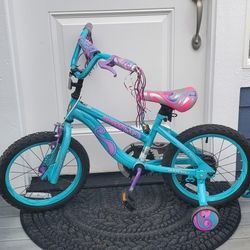 16" Girls Bike With Training Wheels