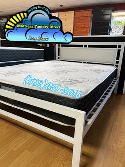 Full size deluxe mattress and bed frame new colchón y cama